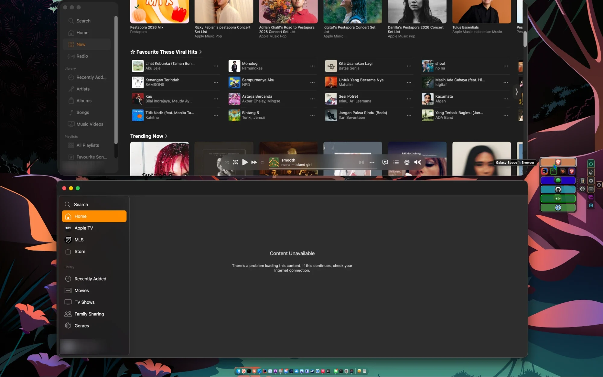 Mac desktop with the SpaceAtlas Space Map showing every space and its apps